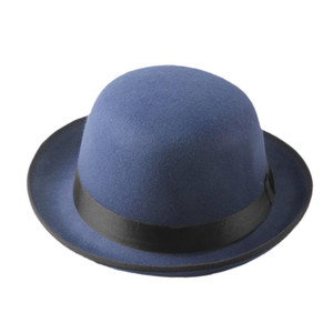 Unisex Felt Bowler Hat in Blue