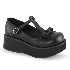 T-Strap with Bow Mary Jane Vegan Platform Shoes - Sprite-03