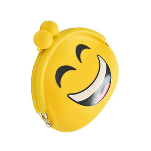 Smiling Face Yellow Silicone Purse