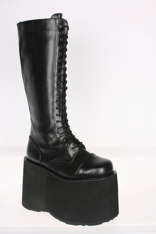 20 Eye Lace-Up Unisex Mega Platform PU Boots - Mega-602  display picture 1