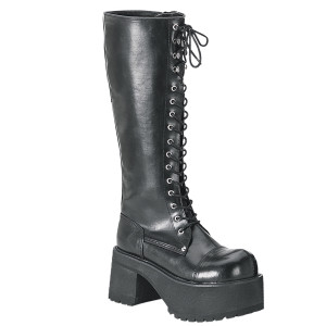 Black Vegan Goth High Platform Boots - Swing-327 - Nuclear Waste