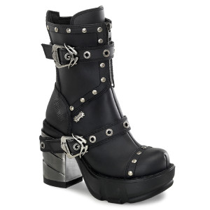 Women's 3 1/2" Multi Strap Studded Ankle Boots - Sinister-201