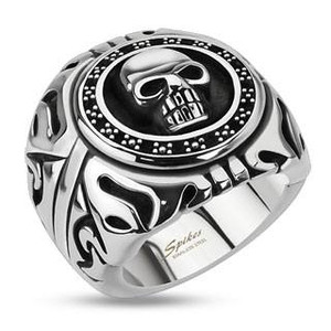 Skull Shield Wide Cast Ring Stainless Steel