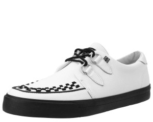 A9179 White Leather D-Ring Sneakers