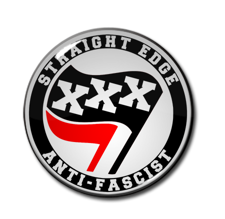 Straight Edge Anti-Fascist 1.5" Pin