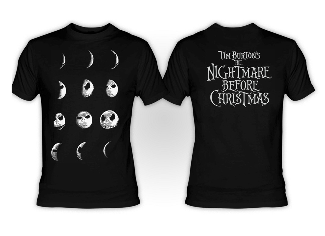 The Nightmare Before Christmas Jack As Moon Phases T Shirt