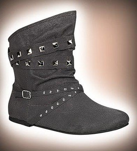 Grey Remote Studded Vegan Ankle Boot