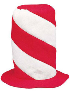 Red and White Candy Stripe Stove Top Hat