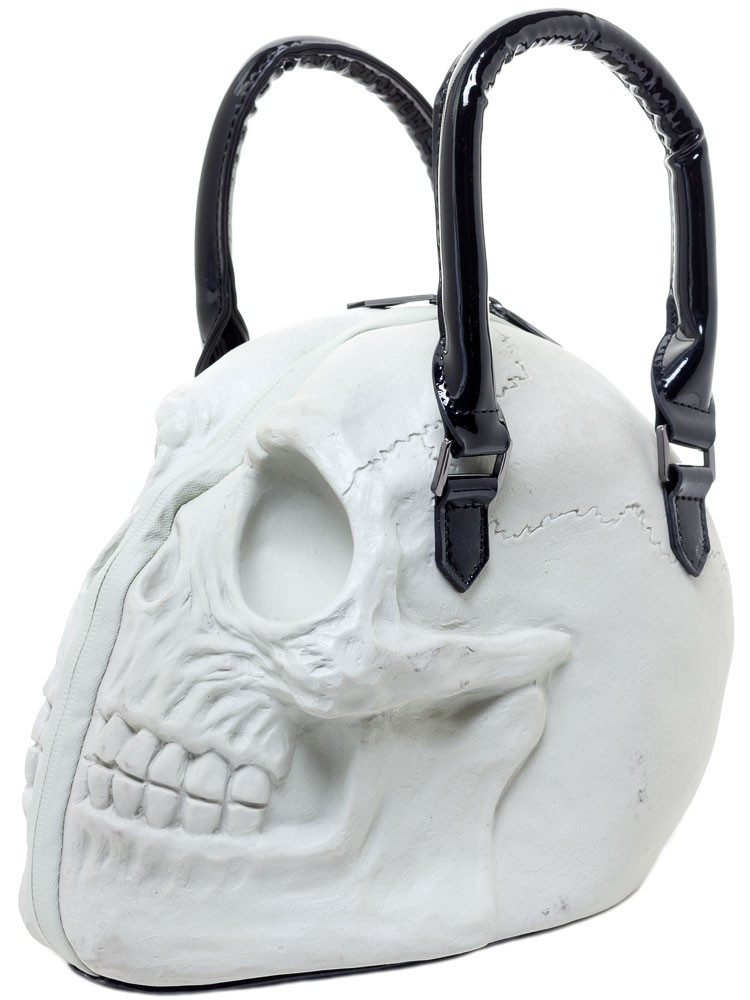 Kreepsville 666 Skull Collection Handbag White Nuclear Waste