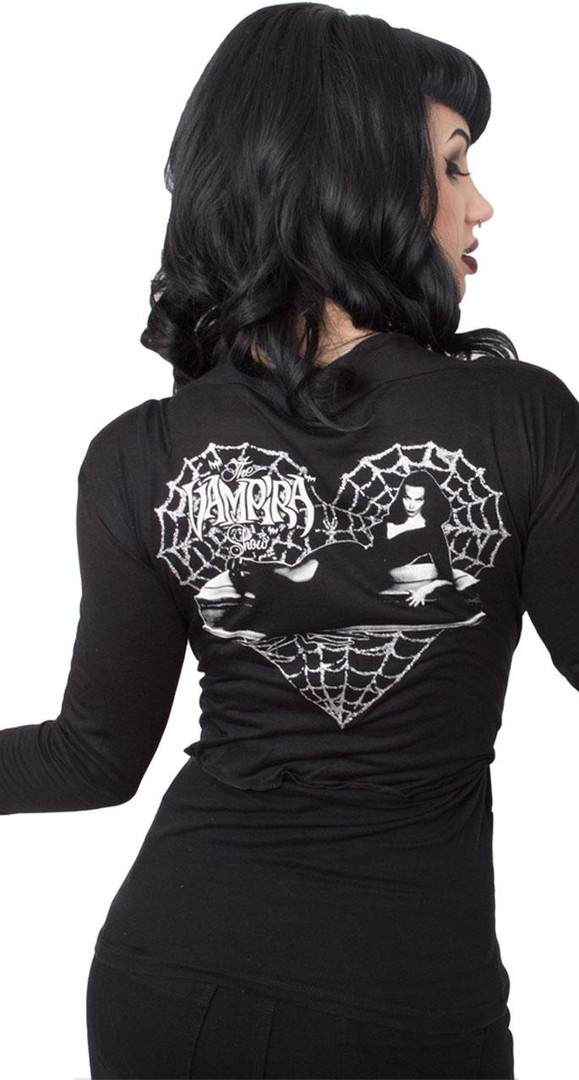 Kreepsville 666 - Vampira Web Heart Tie Top - Nuclear Waste