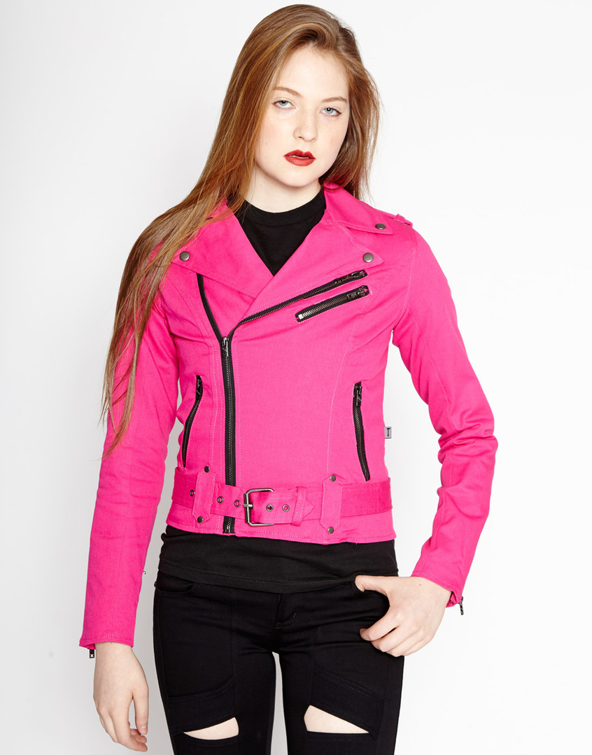 neon pink jacket