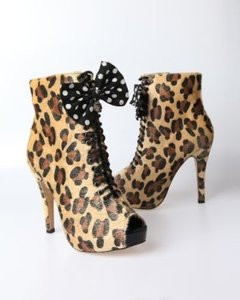 Love Bites Brown Leopard Heel Boots