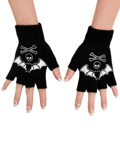 Bat Lace Fingerless Gloves