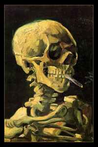 Van Gogh's Skull of a Skeleton with Burning Cigarette 24x36" Poster