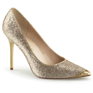 4" Glittery Pointed-Toe Pump