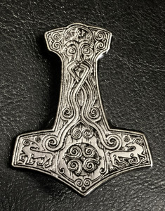 Mjolnir - Thor's Hammer 2.5" Metal Badge Pin