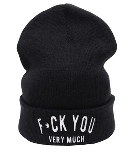 Black Beanie Embroidered Fuck You Very Much