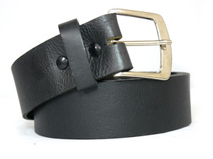 Black Buttons Black Extra Wide Leather Belt
