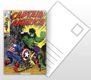 Captain America vs Hulk Comic Cover Postal Card