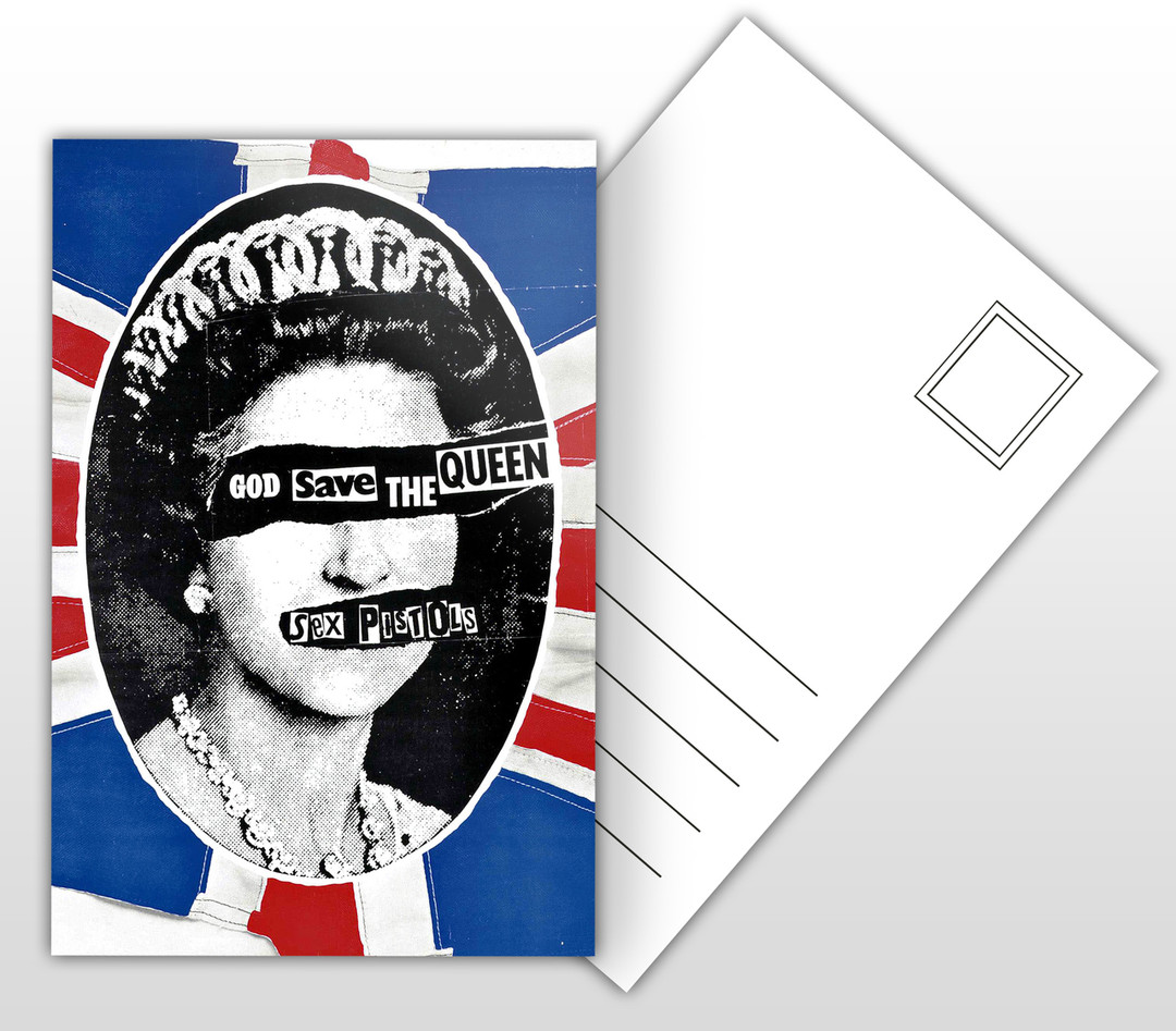 Sex Pistols God Save The Queen Album Cover Postal Card Sex Pistols God Save The Queen Album Cover Postal Card