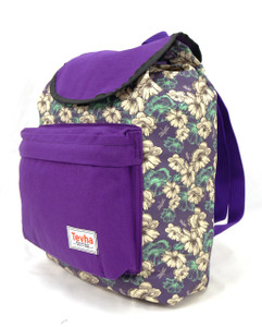 Tevha Supplies - Purple and Flower Pattern Pop Rome Backpack