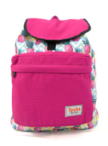 Tevha Supplies - Fuchsia and Pineapple Pattern Pop Rome Backpack