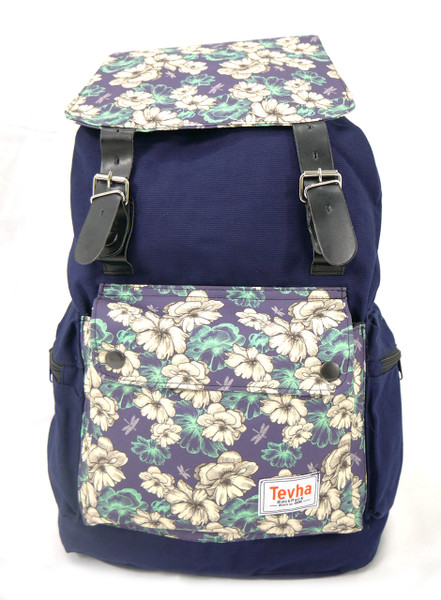Tevha Supplies - Blue and White Flower Pattern Old Boy Backpack
