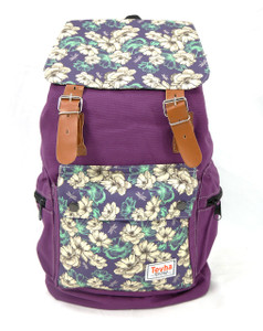 Tevha Supplies - Violet and White Flower Pattern Old Boy Backpack