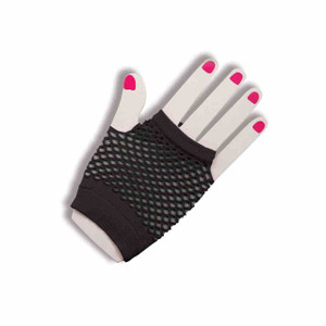 Fishnet Fingerless Black Gloves