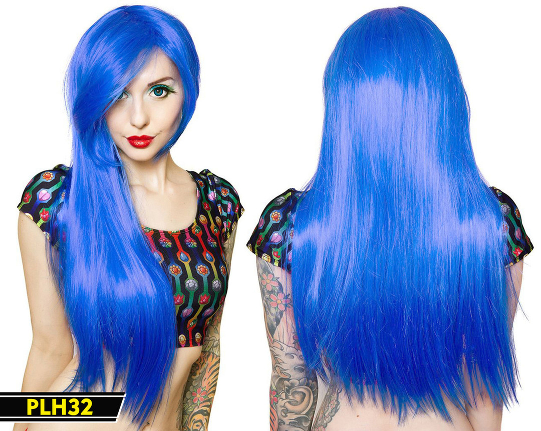 Blue Long Wig - wide 1