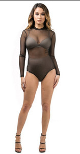 Mesh Mockneck Leotard