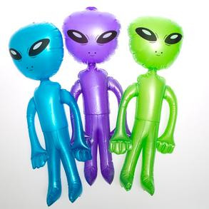 2 NEW INFLATABLE PURPLE GALAXY SPACE ALIEN 36" ALIENS HALLOWEEN PARTY INFLATE 
