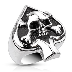 Skull and Spade Ring