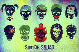 Suicide Squad Character Emblems 18x12" Poster