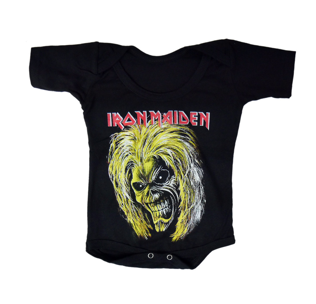 iron maiden baby onesie