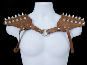 Road Warrior - Men's Shoulder Leather Pads with Hexagon Spikes