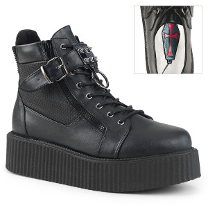 Ankle High Vegan Creepers Boots with Buckle Strap - V-Creeper-566