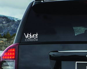 Velvet Condom - Logo 7x4" Vinyl Cut Sticker