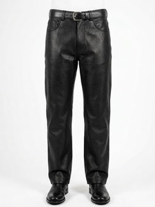 Mens Grain 100% Leather Jeans Pants