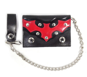 Black Wallet with Red Vinyl Bat with Chain