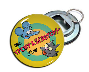 The Itchy & Scratchy Show 2.25" Metal Bottle Opener Keychain