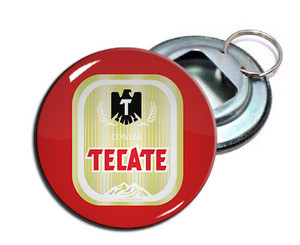 Tecate Beer - Logo 2.25" Metal Bottle Opener Keychain