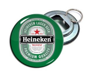 Heineken Beer Bucket Silver Metal w/ Handle Bottle Opener 