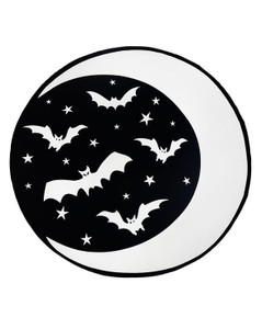 Crescent Moon & Bats Round Goth Beach Towel