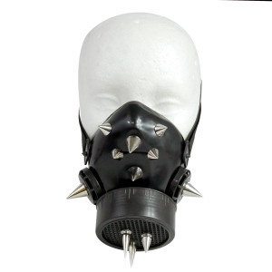 Black Respirator with Spikes and Grate