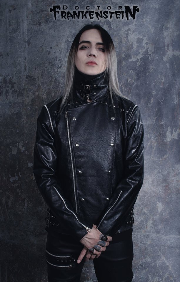 Dr. Frankenstein - Black Faux Leather Visual Goth Convertible Jacket