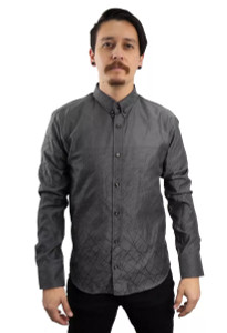 Fango Clothing - Grey Long Sleeve Minimalist Button Up Shirt