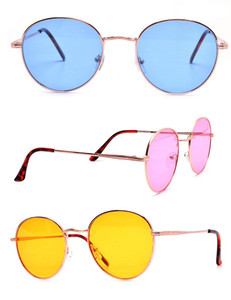 Modern Minimalist Tinted Round Sunglasses