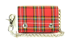 Red Plaid Wallet with Chain