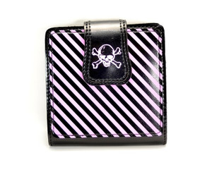 Striped Skull Black and Pink Wallet